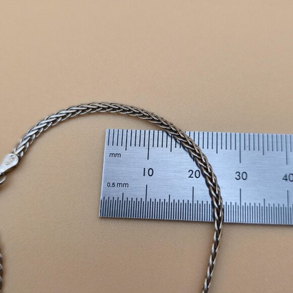 7.5 Inch Sterling Silver Unique Slightly Rustic Chain Bracelet A5449 - Picture 5 of 6